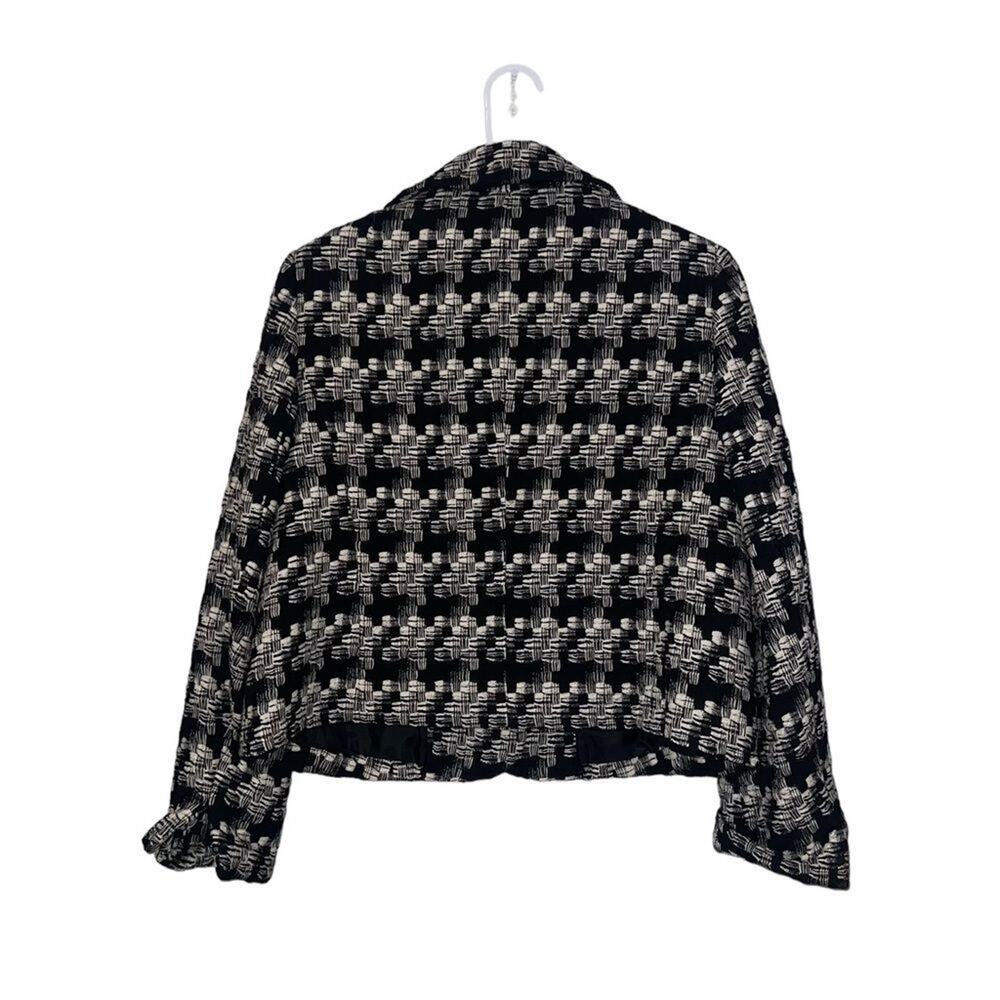 Talbots Blazer Womens Petite 12‎ Black & White Tweed Lined 2-Button Jacket - Picture 5 of 5